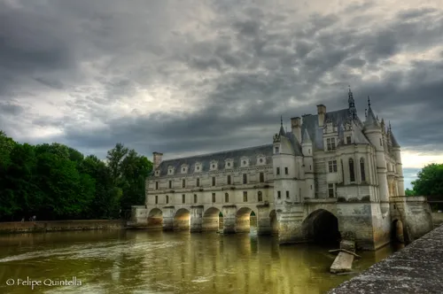 The Château de Chenonceau, a bridge-like castle in the Loire Valley