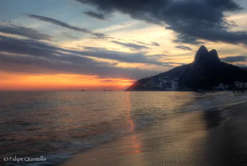 Sunset as seen from the Leblon beach