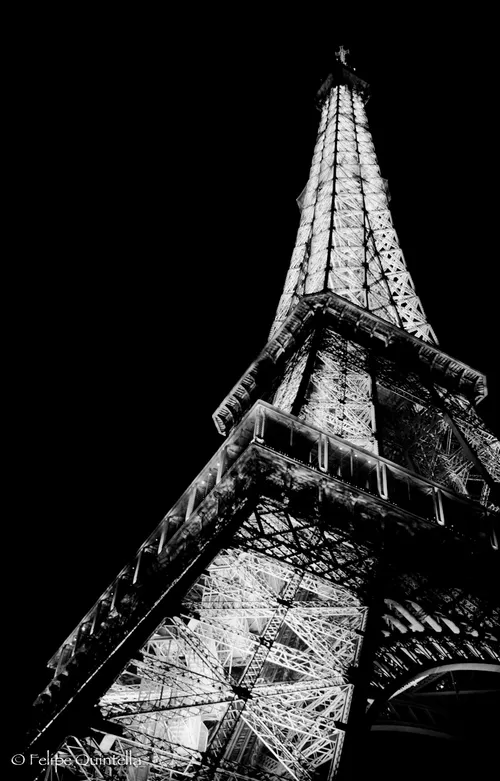 The Eiffel Tower seen from below